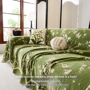 Manta de Sofá de Chenilla con Diseño Floral Personalizado DL, Manta de Felpa Suave de Poliéster, Decoración de Hogar de Lujo, Regalo Romántico al por Mayor, Funda para Sofá OEM - Product Image 1