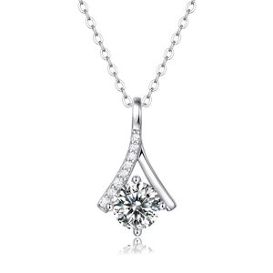 Nuevo Collar con Colgante de Moissanita Estilo Geométrico Angel Kiss 2024, Chapado en Plata, Joyería Moderna para Regalo de Aniversario - Product Image 1