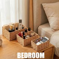 Petit panier en osier pour l'organisation, panier de rangement tissé à la main en corde de papier naturel, idéal pour la décoration de la maison