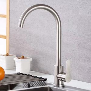 Stainless Steel Kitchen Faucet Single Handle <b>Deck</b> Mounted Contemporary Ceramic Valve Core Easy Installation - Product Image 2