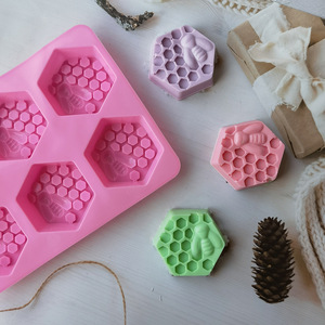 6-khoang hình lục giác Bee Silicone khuôn cho Ice Cream Jelly bánh pudding xà phòng Baking DIY tinh dầu xà phòng & bánh sandwich bánh mì - Product Image 6