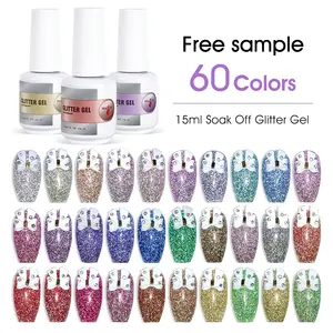 60 colori Glitter Gelpolish Esmaltes En Gel Al Por Mayor smalto UV organico 15ml Esmaltes Semipermanentes