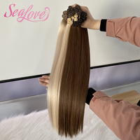 Extensions de cheveux humains vierges lisses européens, double trame invisible Genius Weft, couleur Balayage Ombré, vente en gros