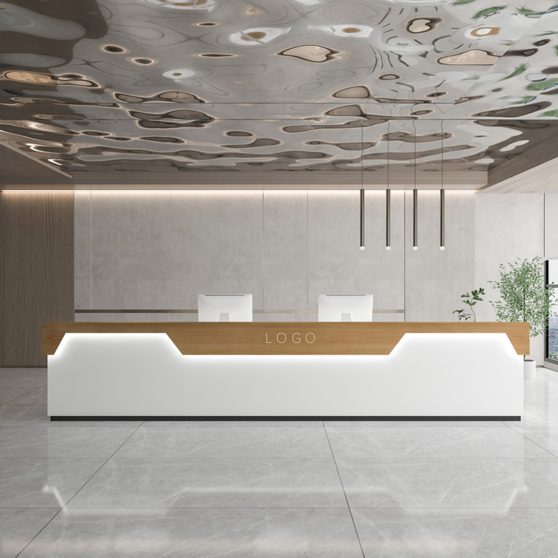 Couleur bois + blanc ivoire (comptoir simple)