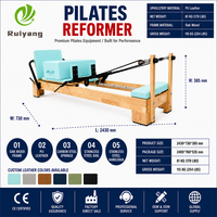 Machine de Pilates Reformer en Bois de Chêne, Réglable, Portable, Durable, Équipement de Yoga et de Fitness pour la Maison et le Studio, pour la Santé