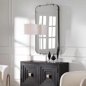 <b>Black</b> <b>Framed</b> <b>Mirror</b> <b>Round</b> Corner Wall <b>Mirror</b> Decorative Vanity <b>Mirror</b> for Bathroom Bedroom Living Room - Product Image 5
