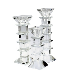 Commercio all'ingrosso k9 Nuovo Design intelligente in <span class=keywords><strong>bianco</strong></span> e nero Luce del Tè Mini tealight supporto di candela di cristallo di vetro unico candeliere di cristallo - Product Image 1