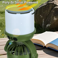 Lampe torche solaire LED multifonctionnelle, batterie AA, étanche IP67, rechargeable, ventilateur de camping, lampe de tente extérieure, lumière chaude