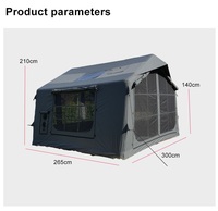 Tente de camping gonflable entièrement automatique OEM, en coton technique 8 T/C, quatre saisons, résistante au vent et au soleil, imperméable 3000 mm, une chambre, un salon