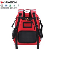 Sac à dos médical d'urgence rouge, trousse de premiers secours, manuel, matériau Oxford, 51x35x21cm, classe I, pour les premiers intervenants en cas de traumatisme