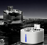 Fontaine à eau intelligente pour animaux de compagnie avec capteur automatique, filtre amovible et lavable, conception rechargeable, longue autonomie de la batterie, en acier inoxydable 304