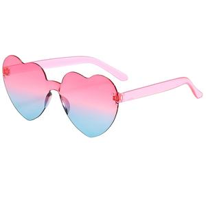 نظارات شمسية مريحة بدون إطار على شكل قلب نظارات بدون إطار بلون الحلوى الشفافة نظارات حب - Product Image 1