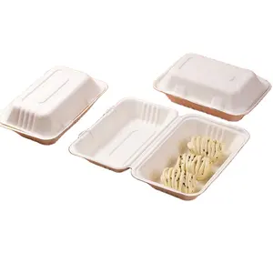 מיכל מזון מיכל סוכר bagasse pulp baggase צלחת compostable תיבות מזון