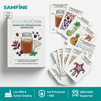 Jeu de cartes personnalisées OEM pour la fabrication de kombucha (36 cartes), guide de fermentation maison et d'accordage des saveurs avec livret