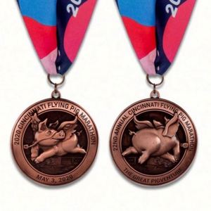 Médailles de compétition sportive personnalisées en alliage de zinc 3D or, argent, bronze avec ruban – Vente en gros - Product Image 3