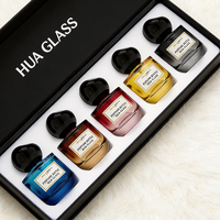 Flacon de parfum sphérique en verre vide 50ml 100ml, personnalisable OEM ODM avec logo et forme sur mesure, atomiseur à fine brume avec estampage à chaud doré et boîte