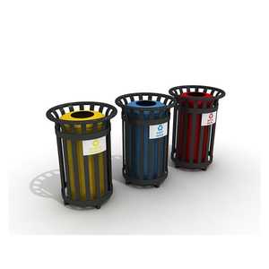 Unidad de reciclaje de residuos al aire libre con capacidad de 3x33L Producto ecológico - Product Image 1