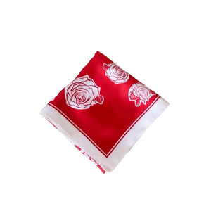 Sciarpa quadrata con motivo a rose 70x70 cm Accessorio di moda in seta per donne e uomini - Product Image 2