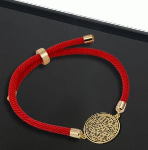 Bracelet Kabbale Roi <span class=keywords><strong>Salomon</strong></span> Sceaux Charme Nouveau Design En Acier Inoxydable Avec Plaqué Or Kabbale Rouge Bracelet Talisman - Product Image 2