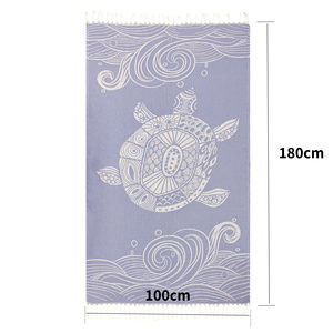 Bông Velour Lớn Khăn Bãi Biển Quá Khổ Nhanh Chóng Khô Và Cát-Miễn Phí Tùy Chỉnh Phản Ứng In Thổ Nhĩ Kỳ Phong Cách Với Mô Hình Phim Hoạt Hình - Product Image 2