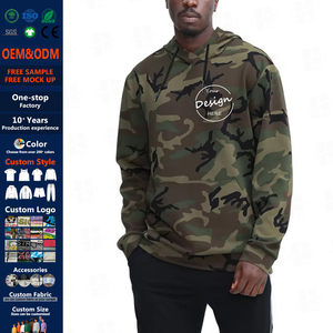 Hombres Sublimación Regular Fit Sudadera con capucha logotipo bordado personalizado Venta al por mayor de secado rápido Sudadera con capucha para hombres Fleece Camo Pattern - Product Image 6