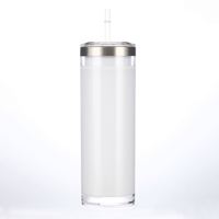 Gobelet isotherme en acier inoxydable de 20 oz pour sublimation, avec effet boule à neige et paillettes, pour adultes, sans isolation thermique