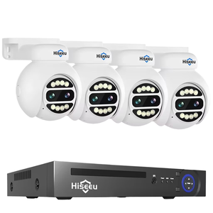 Equipo de Seguridad HD de 4MP con Zoom Óptico 8X para Negocios, Sistema de Alarma Láser, Cámara CCTV PTZ para Exteriores, Kit NVR PoE PK-4HS614 - Product Image 1