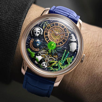 Nouvelle montre mécanique pour homme Astronomical Panda 2025, boîtier en acier inoxydable, verre saphir, bracelet en cuir, haute qualité