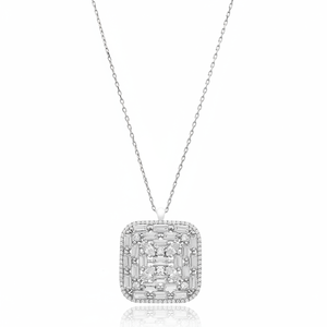 Carré Baguette Forme Zircon Pierre Charme Pendentif Turc À La Main En Gros 925 Bijoux En Argent Sterling - Product Image 2