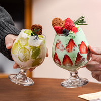 Op maat gemaakte groothandel glazen dessertbekers, ijs- en puddingbekers, party serveerbekers, food grade, 12oz 350ml 330ml blikjes