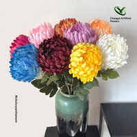 Grandes fleurs artificielles en soie (chrysanthèmes et pivoines) pour décoration de salon, accessoires photo et pour performance portative