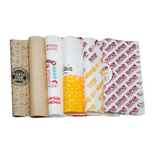 Customized Printed Hot Selling Wax Sandwich Paper Food Wrapping Greaseproof Paper Craft Paper Square Offset Printing Coated