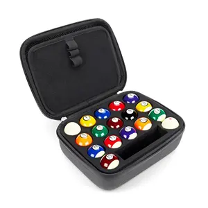 Caja de bolas de billar de EVA dura personalizada, bolsa de bolas de taco de billar portátil, caja de bolas de entrenamiento de piscina