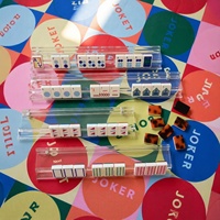 Jeu de Mahjong de luxe de style américain, jetons de poker en acrylique couleur écaille de tortue, motif floral, Joker rétro, portable pour la maison, finition patinée à la main