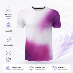 T-shirt de sport personnalisé en polyester respirant à séchage rapide anti-UV, col en V, manches courtes, unisexe, uniforme d'équipe pour adultes - Product Image 5