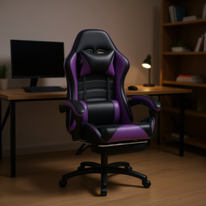 Silla de Juego Ergonómica DB, Silla de Oficina Reclinable de Cuero PU con Reposapiés para Adultos - Product Image 2