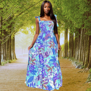 Vestido Largo Ajustable con Estampado Colorido para la Playa, Verano, Moda, Nuevos Materiales al por Mayor - Product Image 4