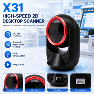 เครื่องสแกนบาร์โค้ดแบบตั้งโต๊ะความเร็วสูง 2 มิติ CMOS เครื่องอ่านโค้ด QR USB Virtual COM แบบเสียบแล้วใช้งานได้ทันที สำหรับการชำระเงินในซูเปอร์มาร์เก็ตและร้านค้าปลีก - Product Image 1