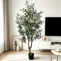Dekorative Blumen, Kränze und Pflanzen, Künstliche Olivenbäume, Künstliche Bäume im Topf für Innen und Außen, Bar- und Hausdekoration, Hochzeitsgeschenk