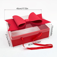 Boîte cadeau réutilisable transparente avec poignée, plusieurs tailles, pour bonbons et fleurs, emballage de fête, vente en gros