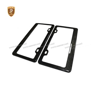Marco Universal de sarga de fibra de carbono para matrícula de <span class=keywords><strong>coche</strong></span>, soporte para matrícula, 3K - Product Image 5