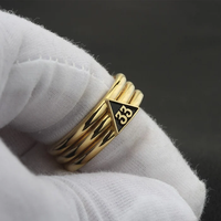 Dernier modèle Bague maçonnique en or 33e Bague Maçons Franc-maçon en acier inoxydable Lettre à 33 degrés Signet maçonnique Anneaux de bande