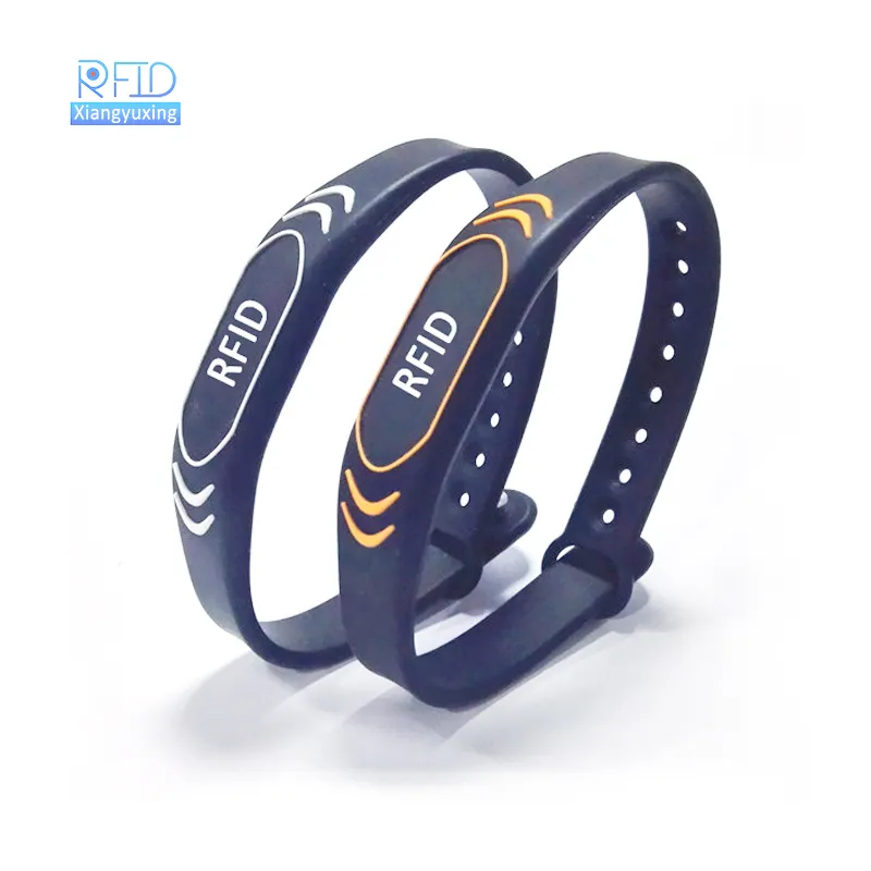 Personalizza il braccialetto di pagamento senza contanti rfid 13.56Mhz braccialetti in silicone nfc impermeabili