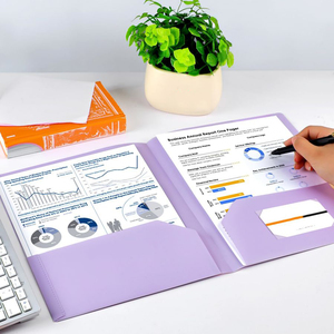 Dễ thương màu PP nhựa tập tin túi với túi và chủ thẻ kinh doanh trang trí túi thư mục cho tài liệu lưu trữ - Product Image 6