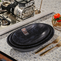 Vaisselle de table en mélamine de style japonais, assiettes noires, livraison gratuite à l'usine