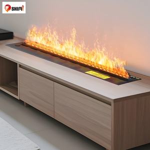 Cheminée électrique à flamme artificielle décorative moderne avec <span class=keywords><strong>insert</strong></span> en <span class=keywords><strong>bois</strong></span> pour le salon Effet de vapeur d'eau encastré à l'intérieur utilisé - Product Image 1