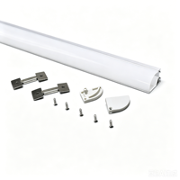 Perfil de Aluminio para Tiras LED de 14*20mm, Canal para Luz LED, Cubierta de Plástico, Ángulo de 45 Grados, Material de Aluminio