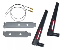 Ensemble de 2 antennes externes 10 dBi RP-SMA avec câble d'extension M H F4, double bande 2,4 GHz 5 GHz pour carte Wifi M.2 AX210