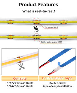 High Quality Bendable COB 12V <b>Led</b> <b>Strip</b> Reel To Reel Double Side <b>Led</b> Tape 480 Waterproof Pixel Monochrome 24V <b>Led</b> <b>Light</b> For Home - Product Image 5