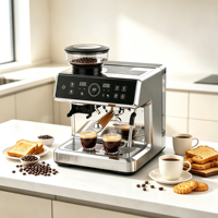 Cafetera Automática Inteligente Anbolife con Pre-infusión, Pantalla Táctil, Tanque de Leche Integrado, Molinillo Cónico, WiFi, OEM